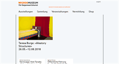 Desktop Screenshot of migrosmuseum.ch